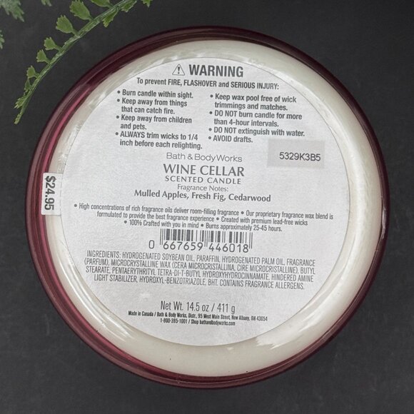 BBW Wine Cellar Bath & Body Works 3 Wick Candle - Picture 10 of 10